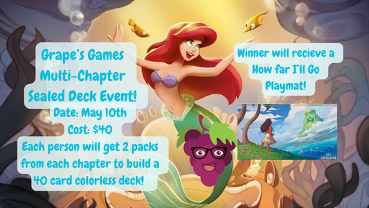 Grape’s Games Disney Lorcana Multi-Chapter Sealed Deck Event!